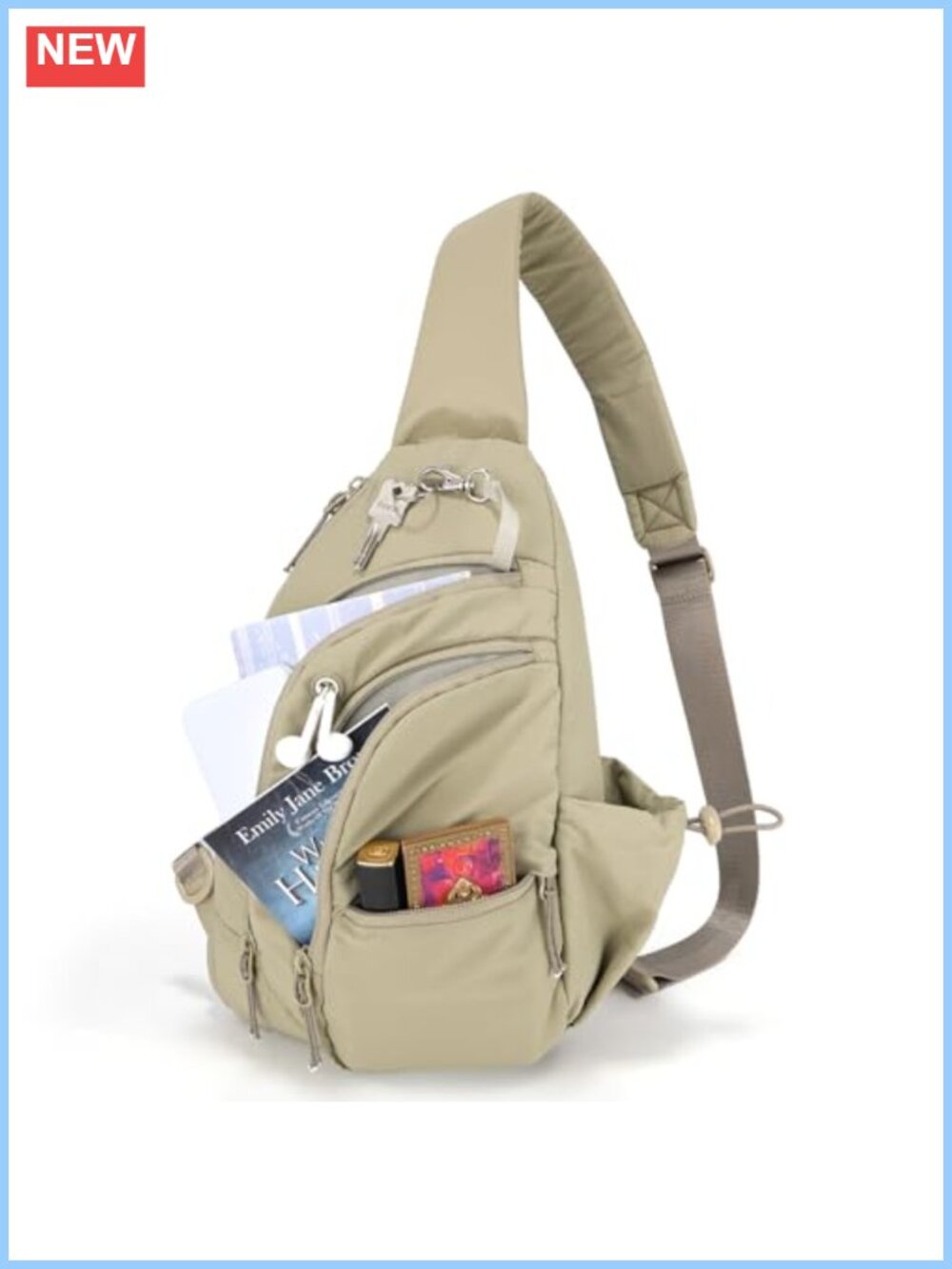 Anti-Theft RFID Nylon Sling Bag Crossbody Purse Adjustable Strap Travel